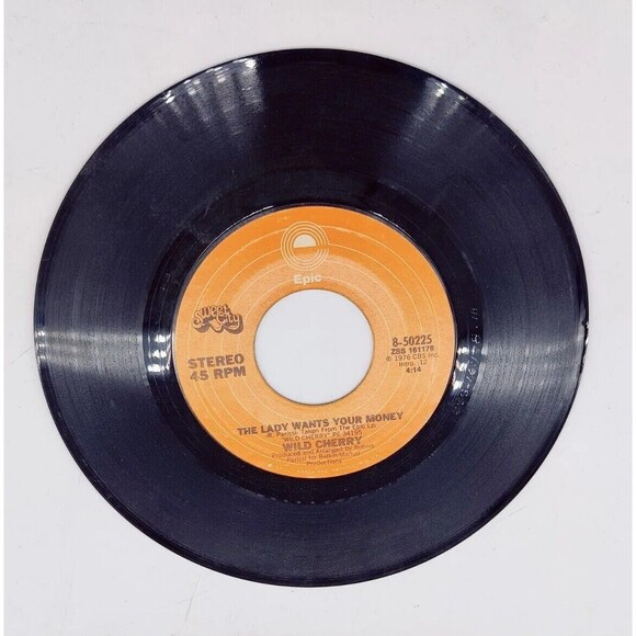 Vintage 76 45 RPM Wild Cherry Play That Funky Music Lady Wants Your Money Record - Picture 3 of 8
